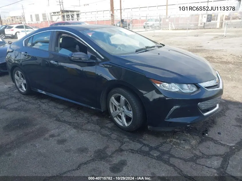 2018 Chevrolet Volt Lt VIN: 1G1RC6S52JU113378 Lot: 40715782