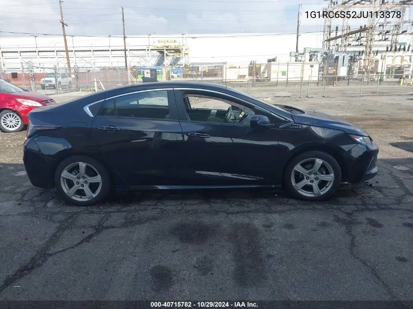 2018 Chevrolet Volt Lt VIN: 1G1RC6S52JU113378 Lot: 40715782