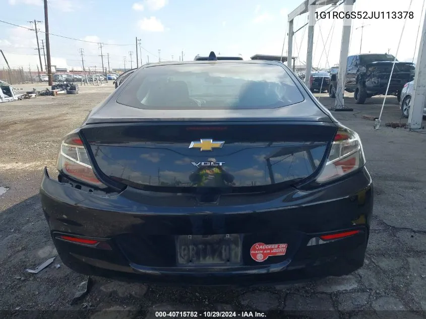 2018 Chevrolet Volt Lt VIN: 1G1RC6S52JU113378 Lot: 40715782