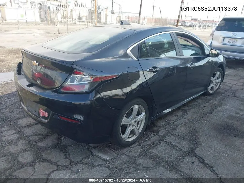 2018 Chevrolet Volt Lt VIN: 1G1RC6S52JU113378 Lot: 40715782