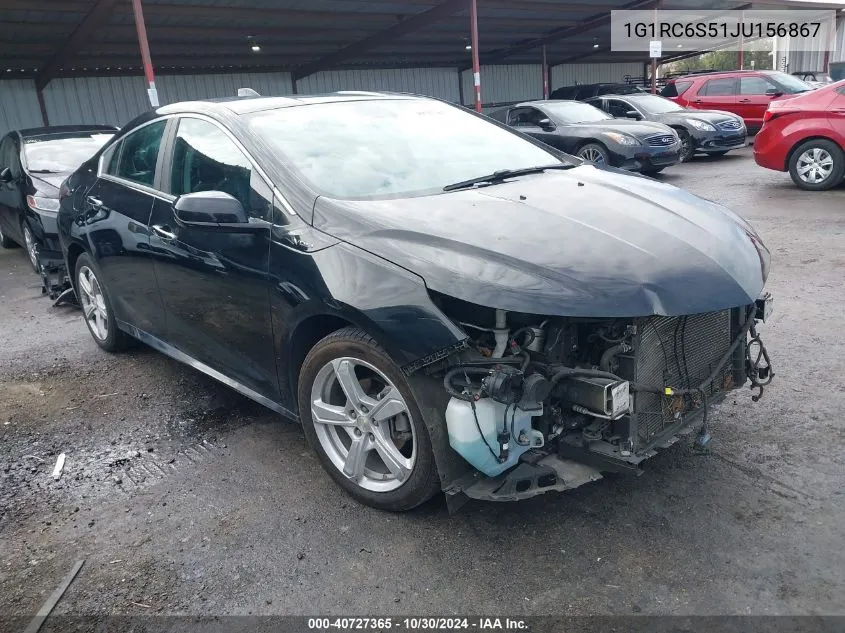 2018 Chevrolet Volt Lt VIN: 1G1RC6S51JU156867 Lot: 40727365