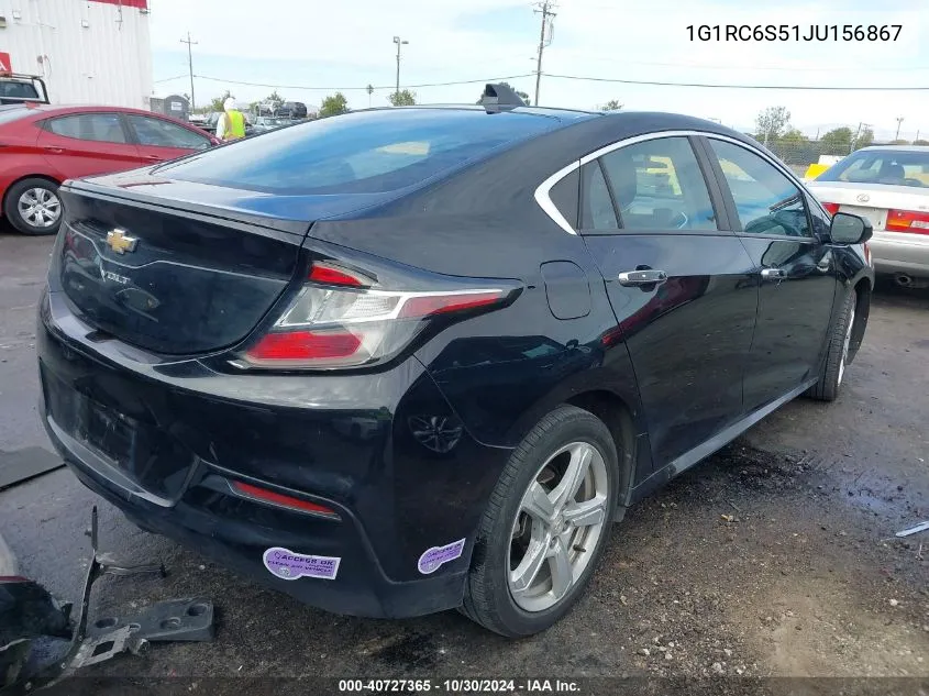 2018 Chevrolet Volt Lt VIN: 1G1RC6S51JU156867 Lot: 40727365