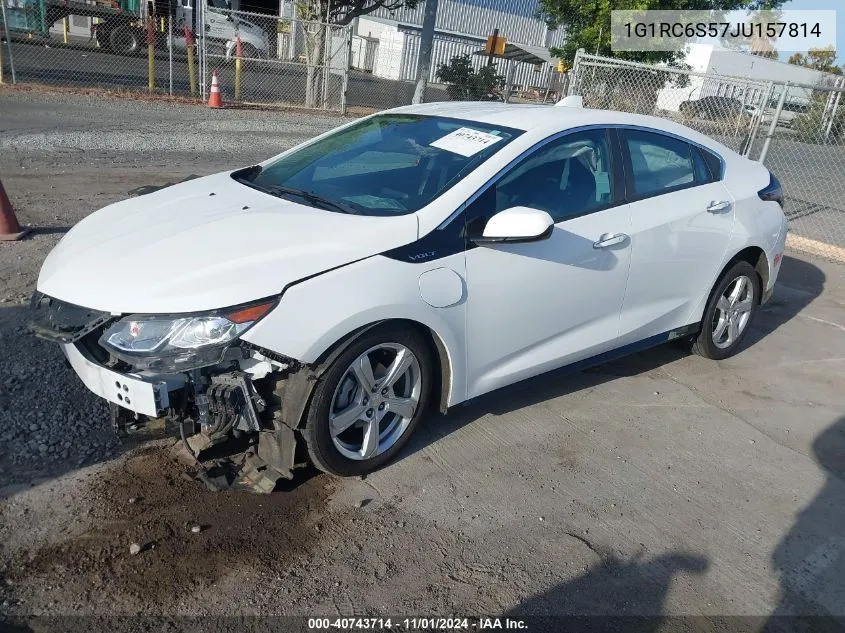 2018 Chevrolet Volt Lt VIN: 1G1RC6S57JU157814 Lot: 40743714