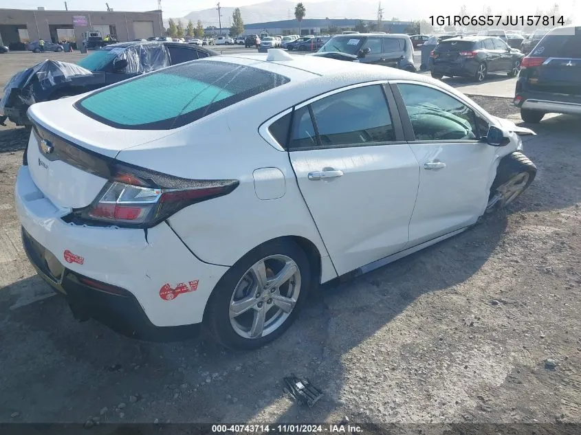 2018 Chevrolet Volt Lt VIN: 1G1RC6S57JU157814 Lot: 40743714