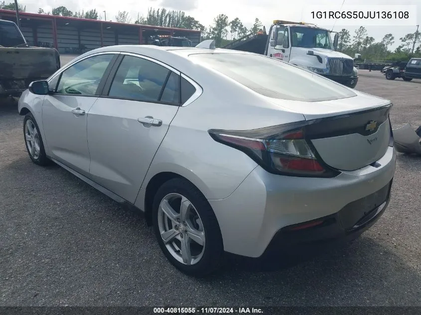 2018 Chevrolet Volt Lt VIN: 1G1RC6S50JU136108 Lot: 40815055