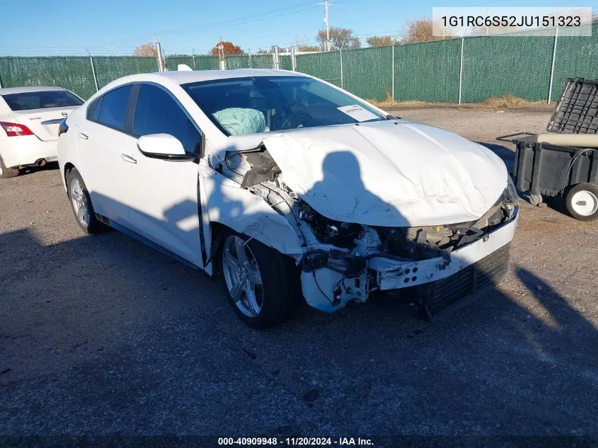 2018 Chevrolet Volt Lt VIN: 1G1RC6S52JU151323 Lot: 40909948