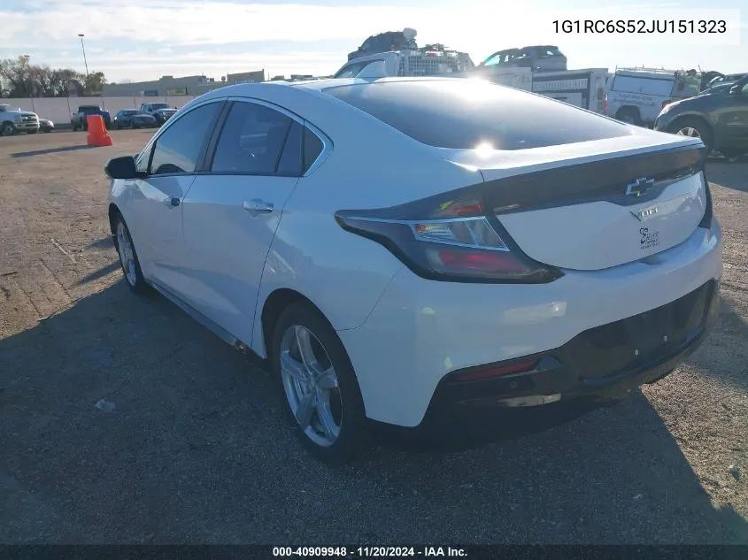 2018 Chevrolet Volt Lt VIN: 1G1RC6S52JU151323 Lot: 40909948