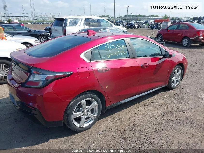 2019 Chevrolet Volt VIN: 1G1RA6S5XKU119954 Lot: 12058097