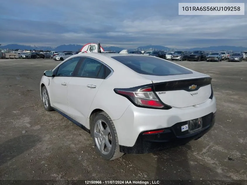 2019 Chevrolet Volt VIN: 1G1RA6S56KU109258 Lot: 12150966