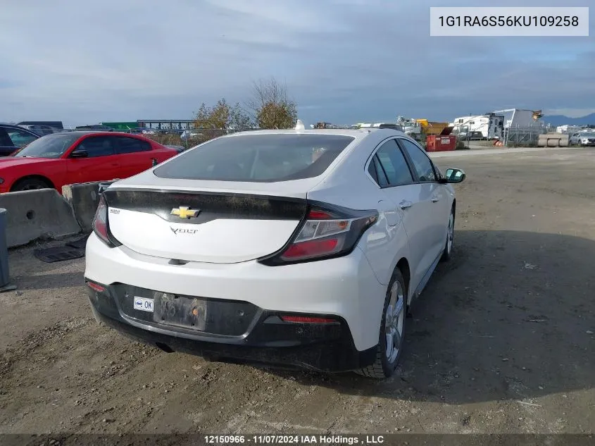 2019 Chevrolet Volt VIN: 1G1RA6S56KU109258 Lot: 12150966