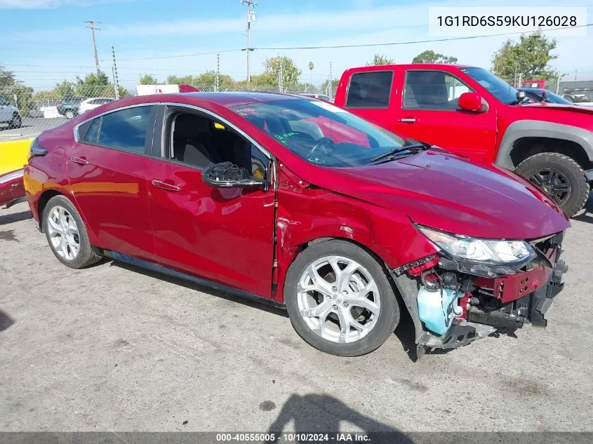 2019 Chevrolet Volt Premier VIN: 1G1RD6S59KU126028 Lot: 40555005