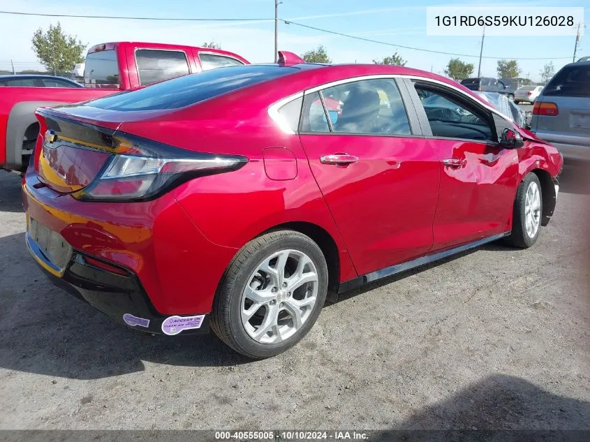 2019 Chevrolet Volt Premier VIN: 1G1RD6S59KU126028 Lot: 40555005