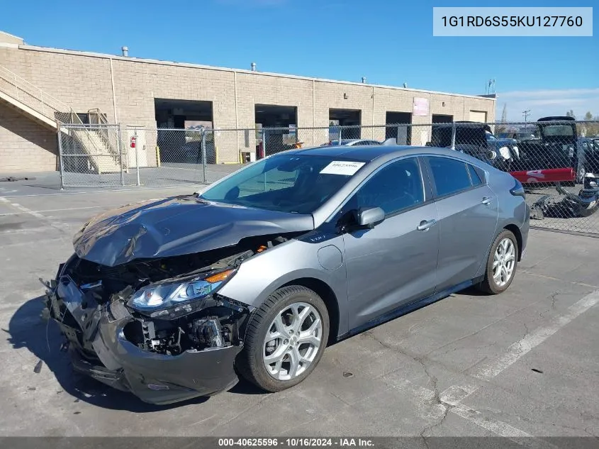 2019 Chevrolet Volt Premier VIN: 1G1RD6S55KU127760 Lot: 40625596