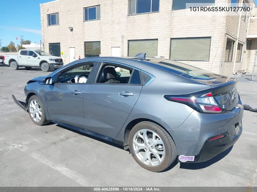 2019 Chevrolet Volt Premier VIN: 1G1RD6S55KU127760 Lot: 40625596