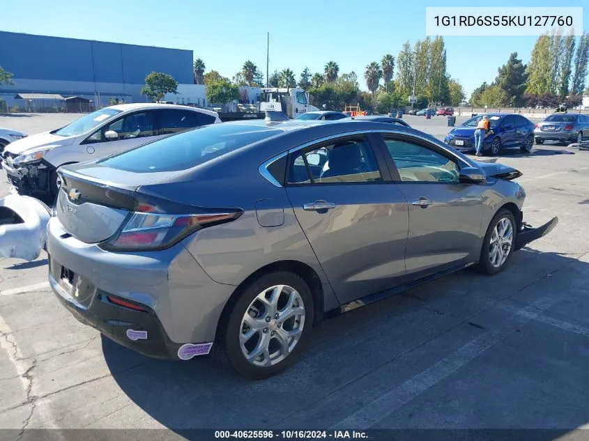 2019 Chevrolet Volt Premier VIN: 1G1RD6S55KU127760 Lot: 40625596