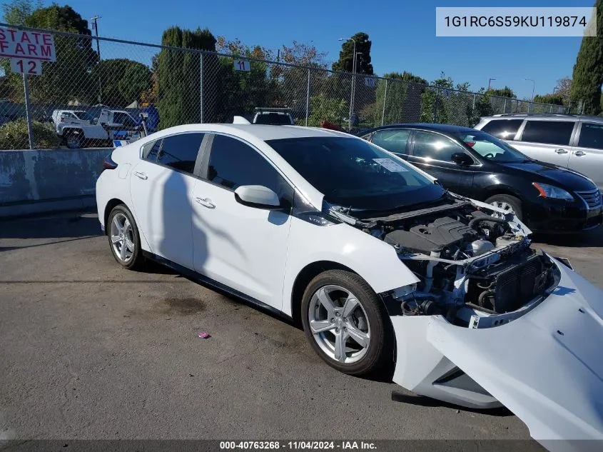 2019 Chevrolet Volt Lt VIN: 1G1RC6S59KU119874 Lot: 40763268