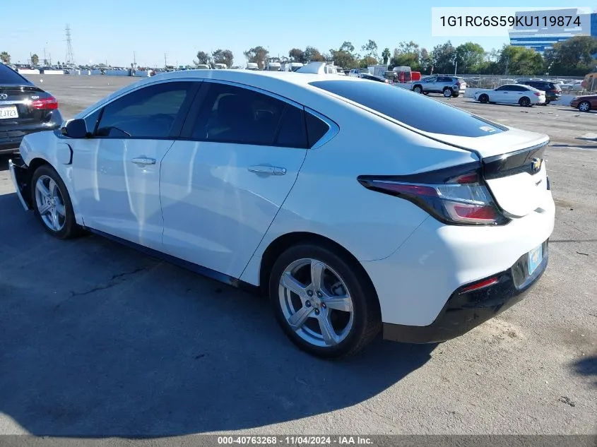 2019 Chevrolet Volt Lt VIN: 1G1RC6S59KU119874 Lot: 40763268