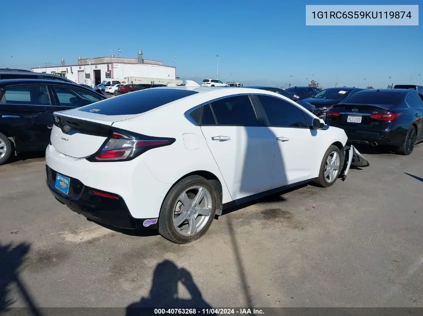 2019 Chevrolet Volt Lt VIN: 1G1RC6S59KU119874 Lot: 40763268