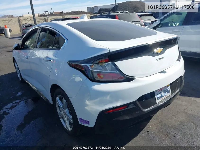 2019 Chevrolet Volt Lt VIN: 1G1RC6S57KU117508 Lot: 40763673