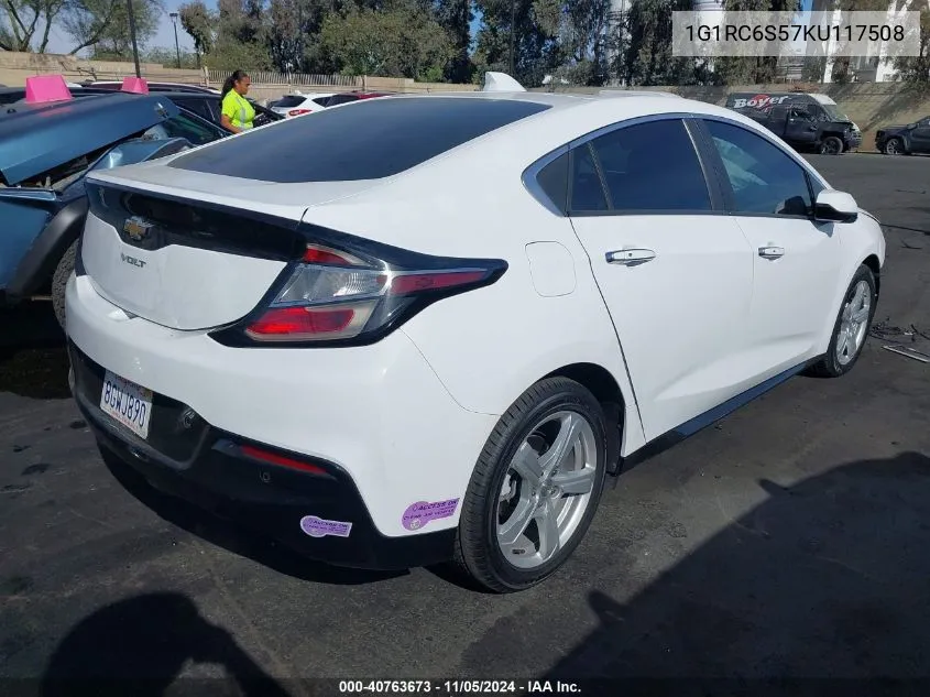 2019 Chevrolet Volt Lt VIN: 1G1RC6S57KU117508 Lot: 40763673