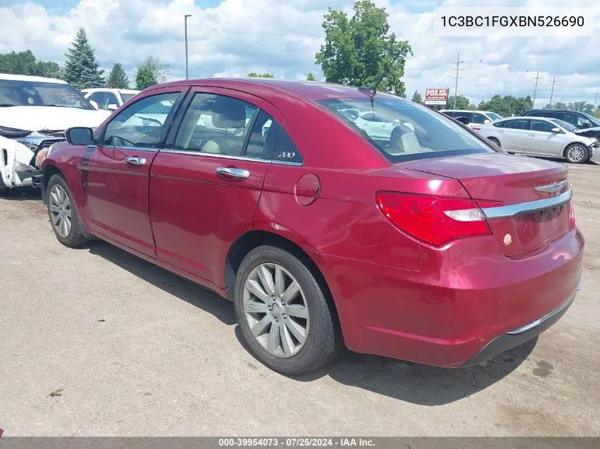 2011 Chrysler 200 Touring VIN: 1C3BC1FGXBN526690 Lot: 39954073