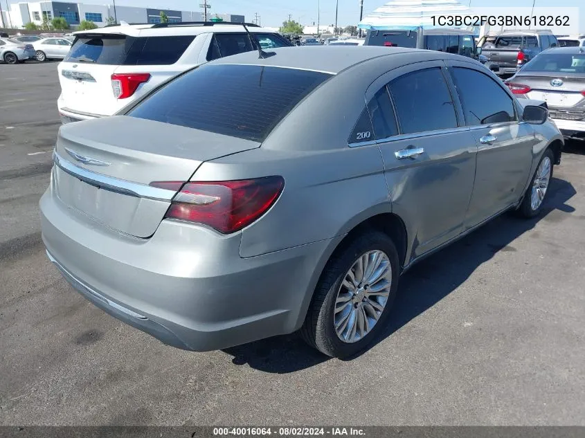 2011 Chrysler 200 Limited VIN: 1C3BC2FG3BN618262 Lot: 40016064