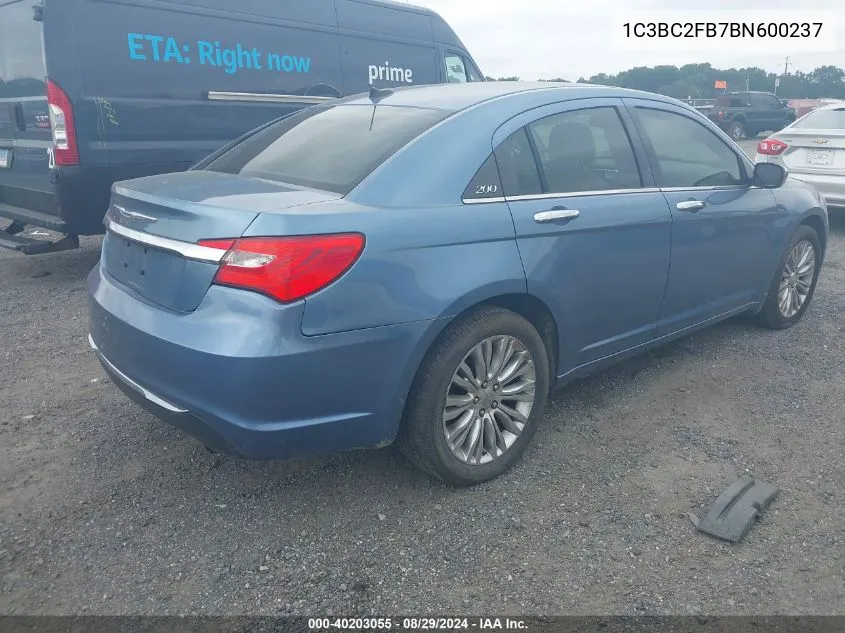 1C3BC2FB7BN600237 2011 Chrysler 200 Limited