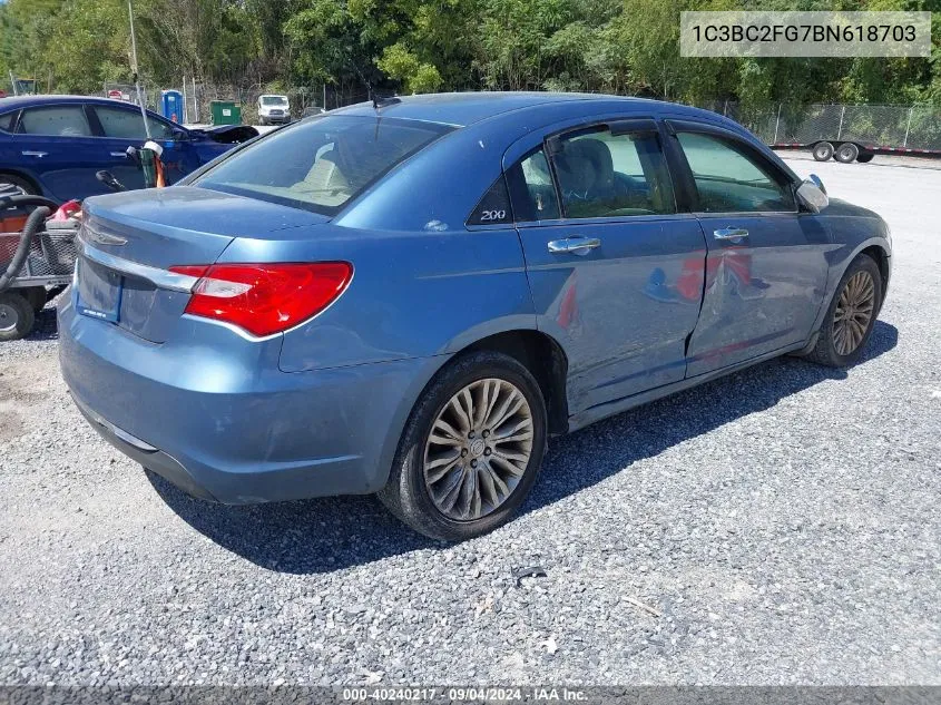 2011 Chrysler 200 Limited VIN: 1C3BC2FG7BN618703 Lot: 40240217