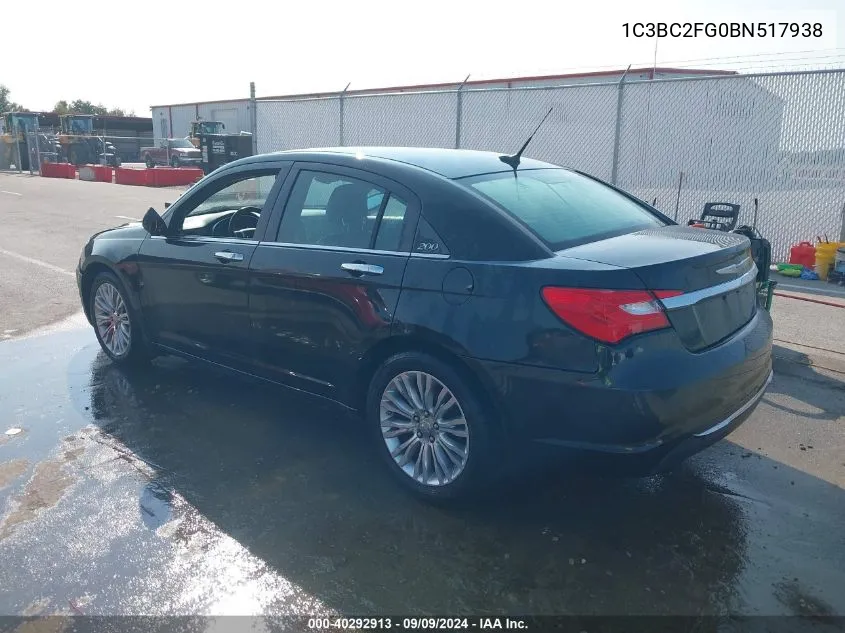 1C3BC2FG0BN517938 2011 Chrysler 200 Limited