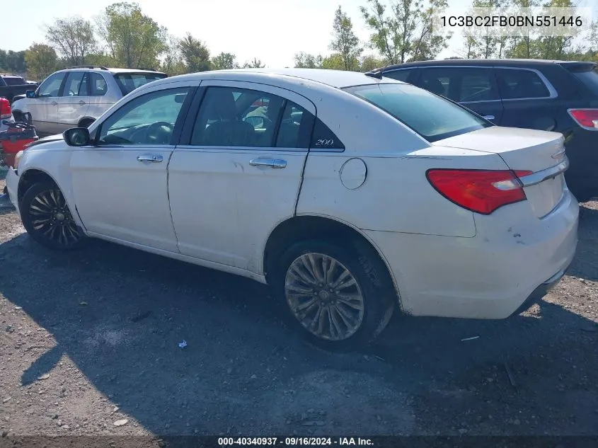 2011 Chrysler 200 Limited VIN: 1C3BC2FB0BN551446 Lot: 40340937