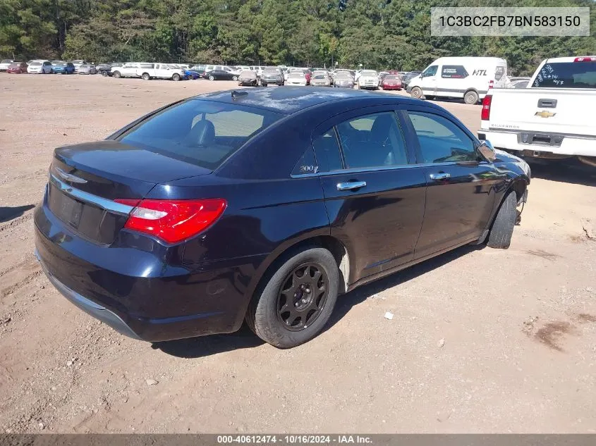 2011 Chrysler 200 Limited VIN: 1C3BC2FB7BN583150 Lot: 40612474