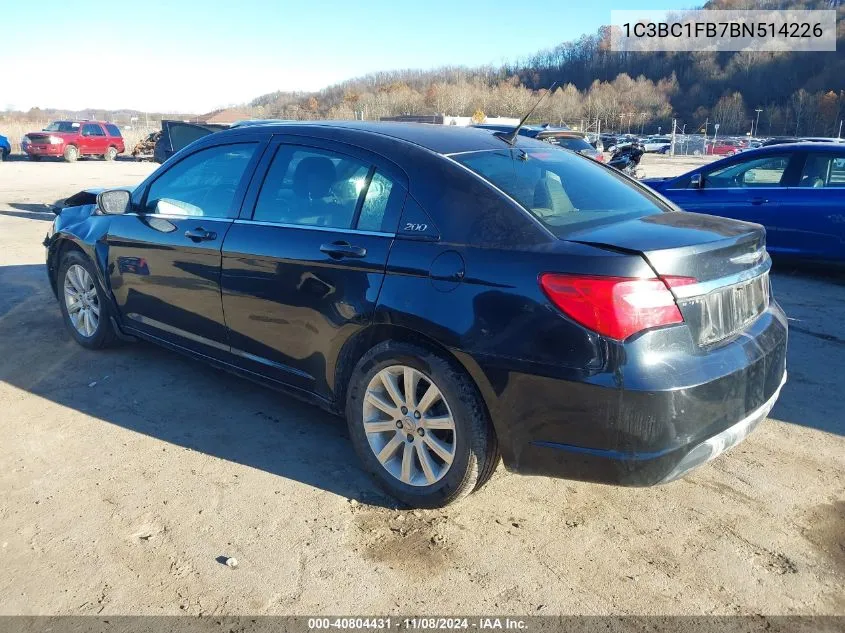 2011 Chrysler 200 Touring VIN: 1C3BC1FB7BN514226 Lot: 40804431