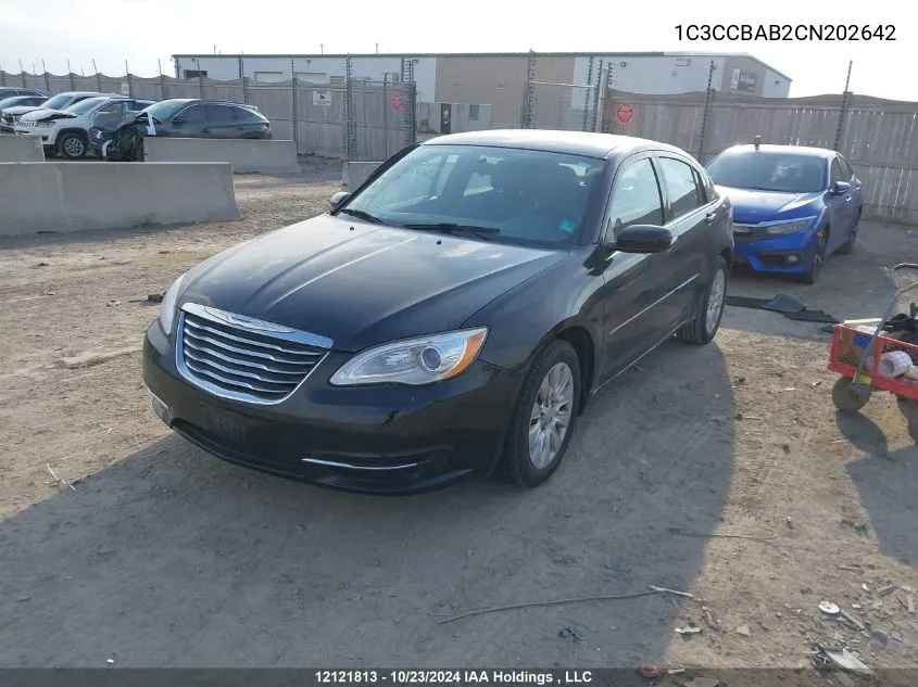 2012 Chrysler 200 Lx VIN: 1C3CCBAB2CN202642 Lot: 12121813