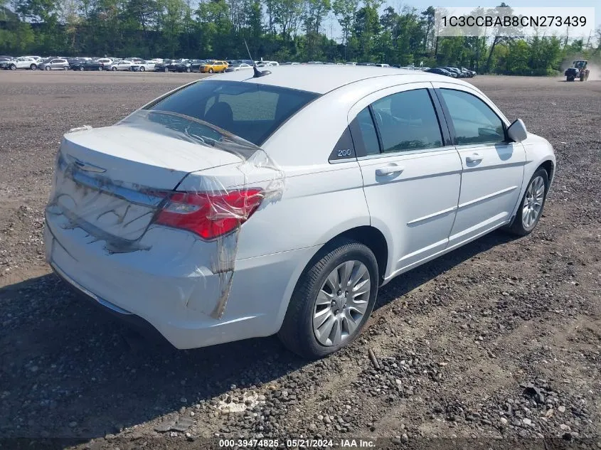 2012 Chrysler 200 Lx VIN: 1C3CCBAB8CN273439 Lot: 39474825