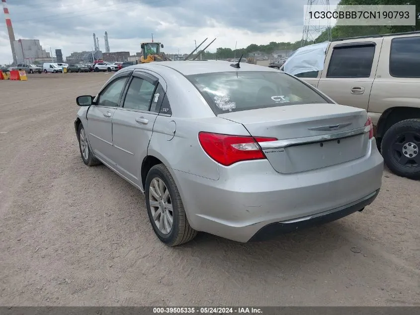 1C3CCBBB7CN190793 2012 Chrysler 200 Touring