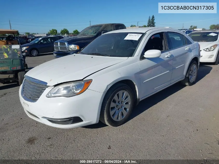 1C3CCBAB0CN317305 2012 Chrysler 200 Lx