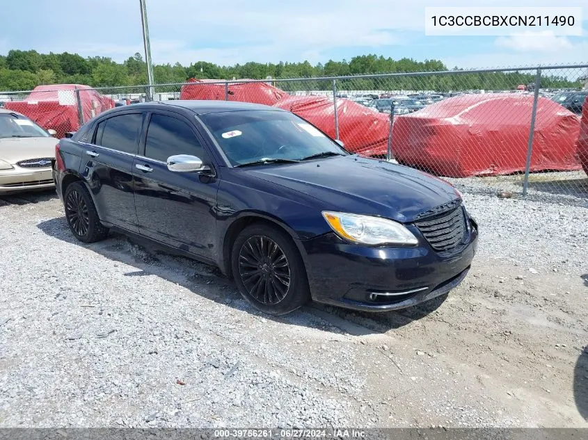 2012 Chrysler 200 Limited VIN: 1C3CCBCBXCN211490 Lot: 39756261