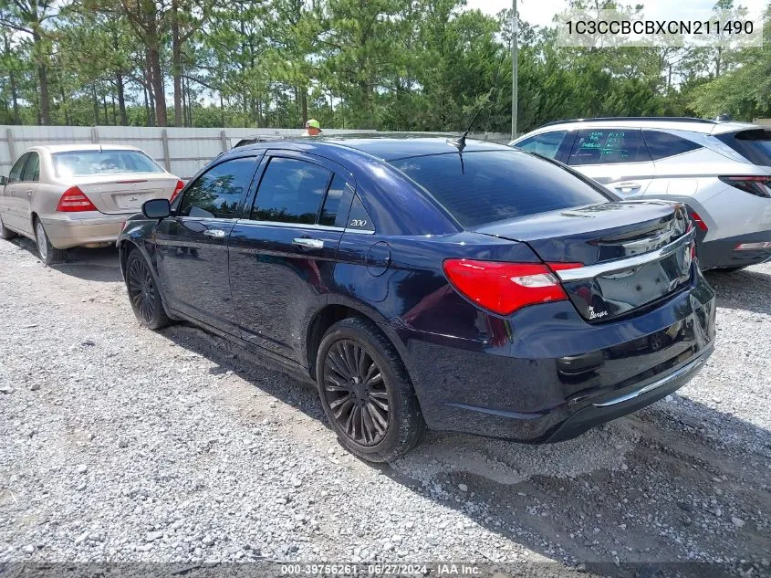 2012 Chrysler 200 Limited VIN: 1C3CCBCBXCN211490 Lot: 39756261