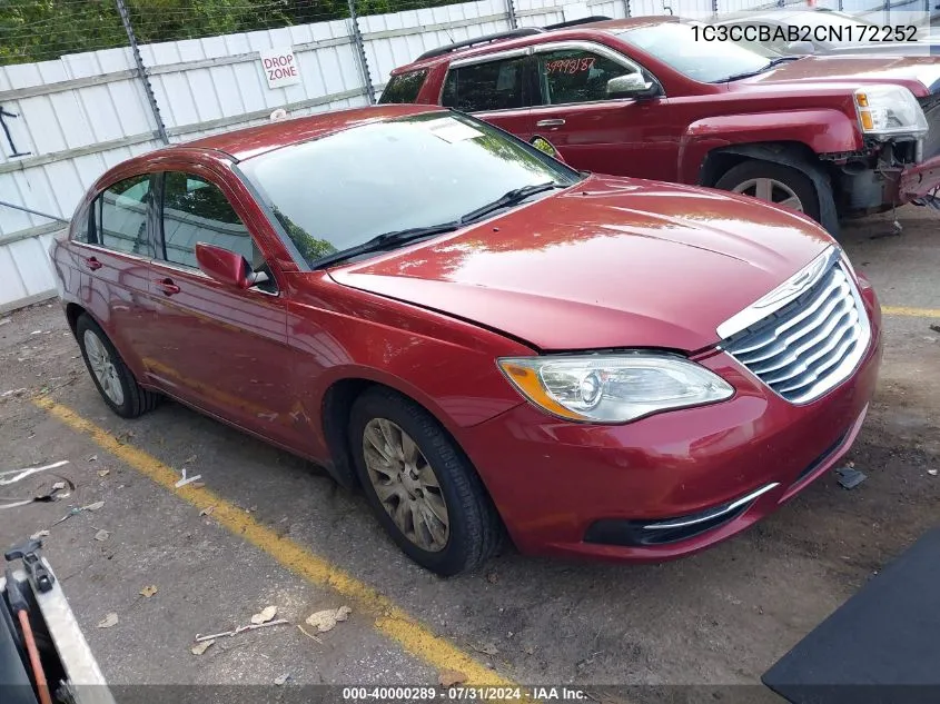 2012 Chrysler 200 Lx VIN: 1C3CCBAB2CN172252 Lot: 40000289