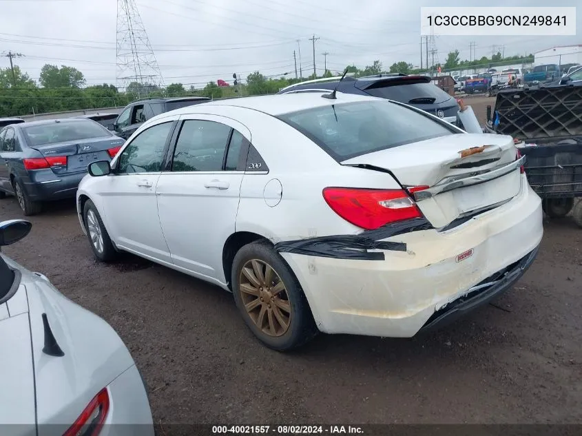 2012 Chrysler 200 Touring VIN: 1C3CCBBG9CN249841 Lot: 40021557