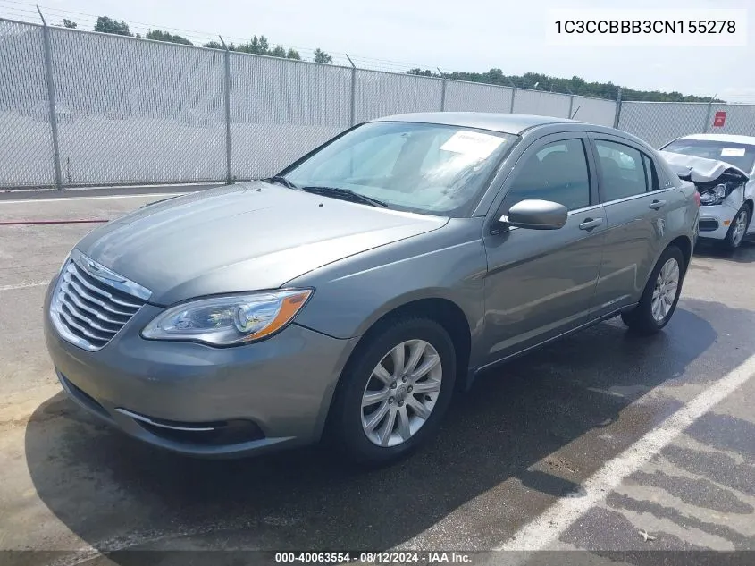 2012 Chrysler 200 Touring VIN: 1C3CCBBB3CN155278 Lot: 40063554