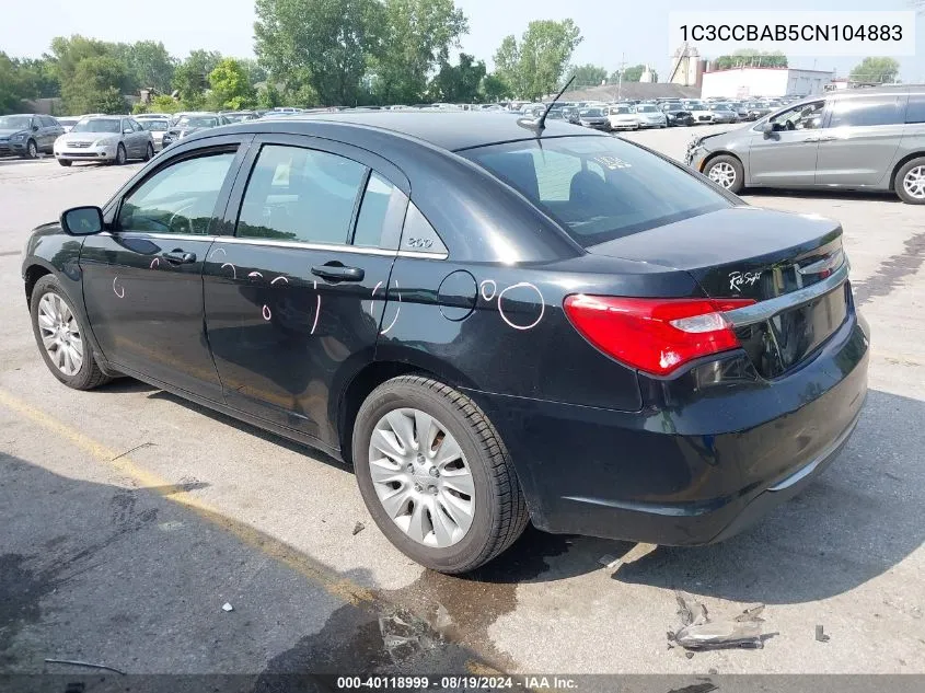 2012 Chrysler 200 Lx VIN: 1C3CCBAB5CN104883 Lot: 40118999