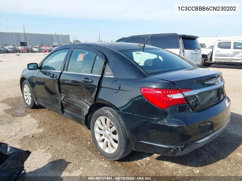 1C3CCBBB6CN230202 2012 Chrysler 200 Touring