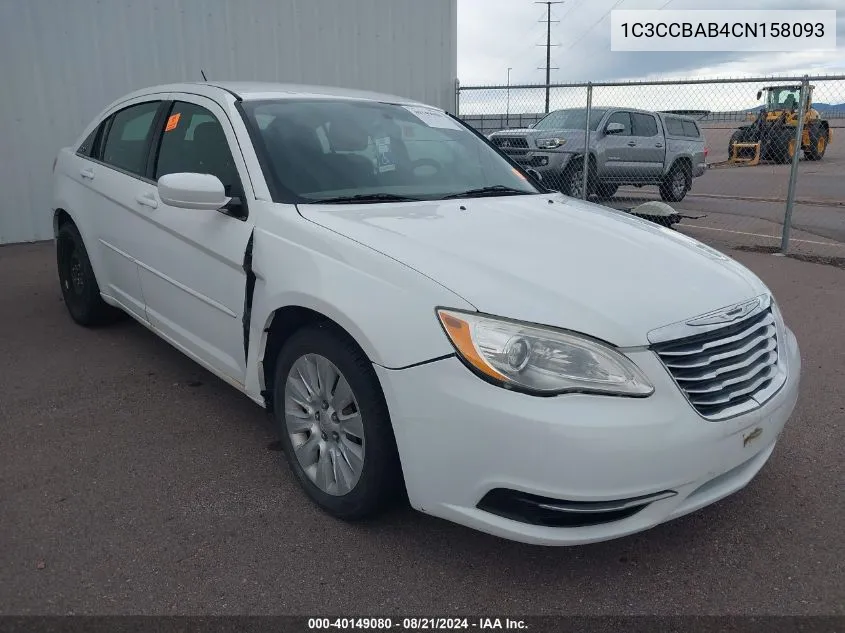 1C3CCBAB4CN158093 2012 Chrysler 200 Lx