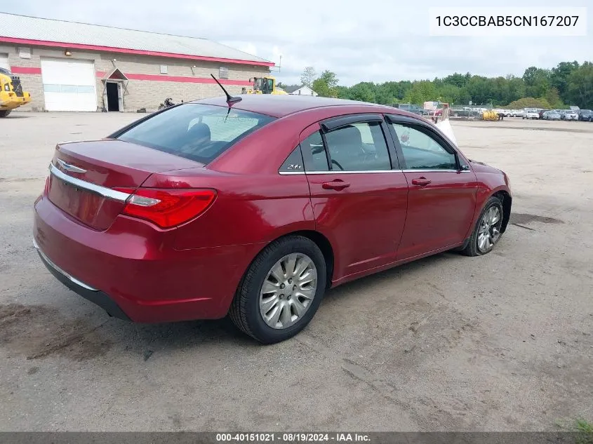 2012 Chrysler 200 Lx VIN: 1C3CCBAB5CN167207 Lot: 40151021