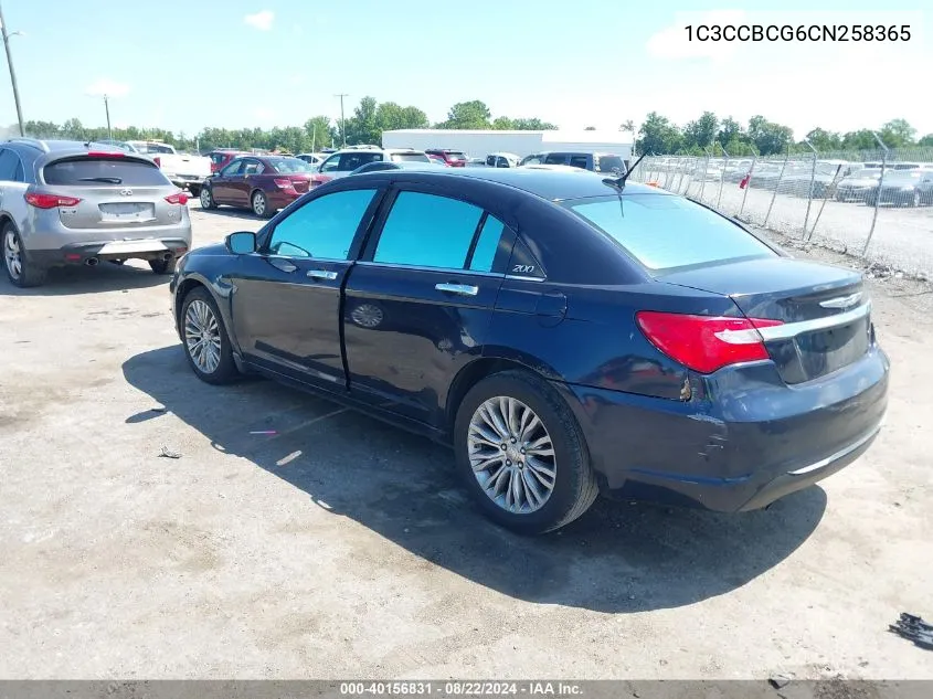 2012 Chrysler 200 Limited VIN: 1C3CCBCG6CN258365 Lot: 40156831