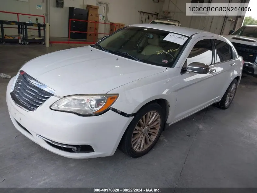 2012 Chrysler 200 Limited VIN: 1C3CCBCG8CN264006 Lot: 40176820