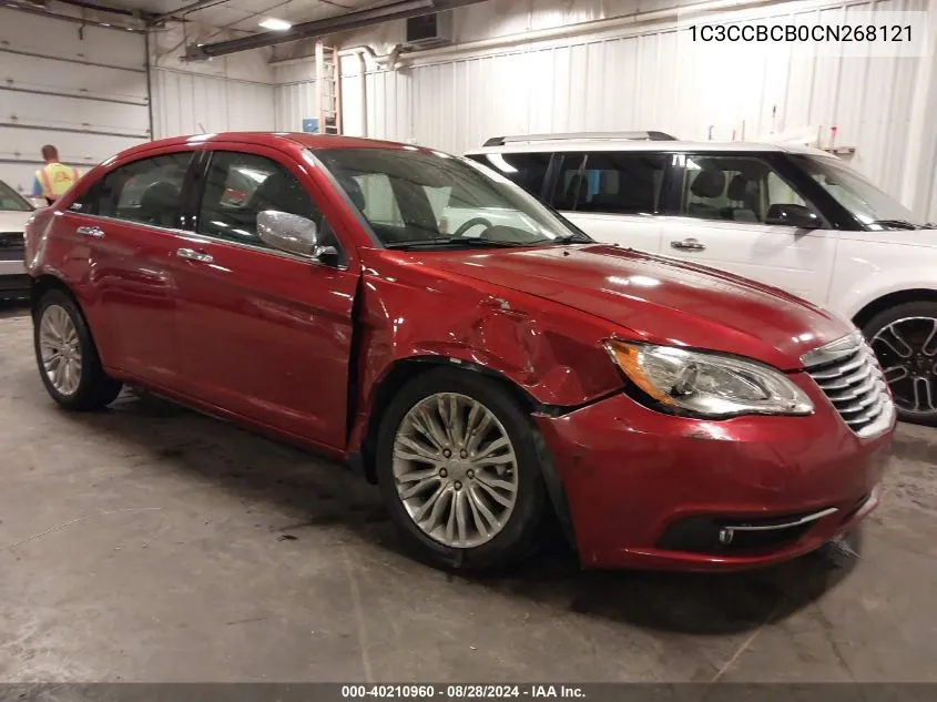 2012 Chrysler 200 Limited VIN: 1C3CCBCB0CN268121 Lot: 40210960