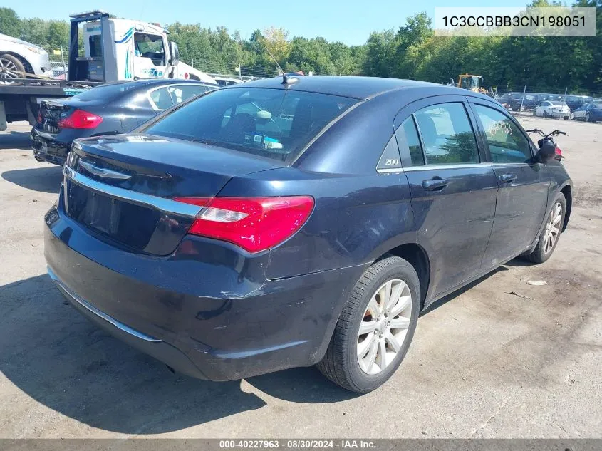 2012 Chrysler 200 Touring VIN: 1C3CCBBB3CN198051 Lot: 40227963