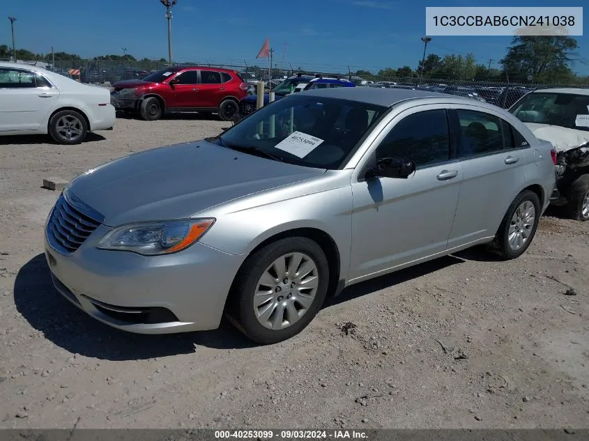 2012 Chrysler 200 Lx VIN: 1C3CCBAB6CN241038 Lot: 40253099